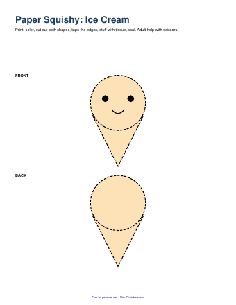 Free Ice Cream Paper Squishy Template (Printable PDF)