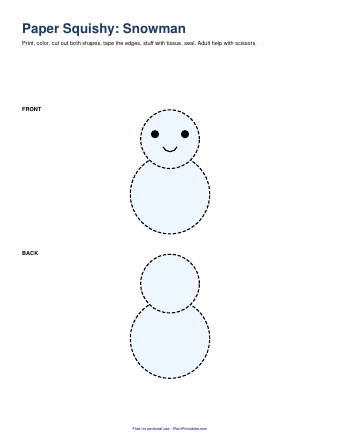 Free Snowman Paper Squishy Template (Printable PDF)