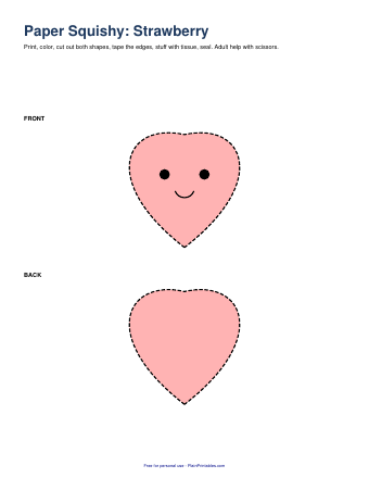 Free Strawberry Paper Squishy Template (Printable PDF)