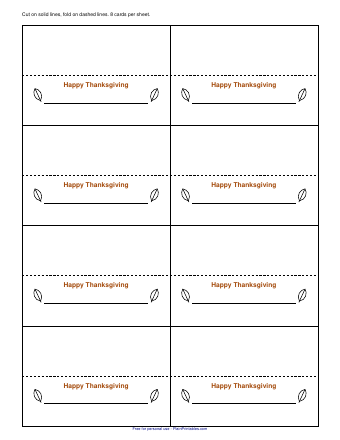 Free Thanksgiving Place Cards Printable (PDF)