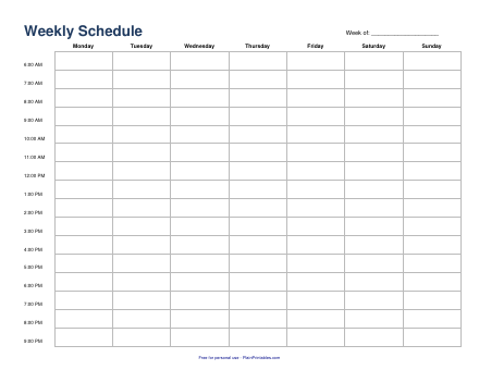 Free Weekly Schedule Template (Printable PDF)
